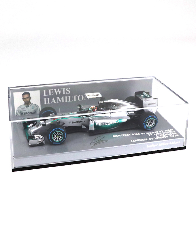 【海外並行品】ミニチャンプス 1/43スケール メルセデス AMG ペトロナス F１チーム W05 ハイブリッド ルイス・ハミルトン 2014年日本GP優勝拡大画像