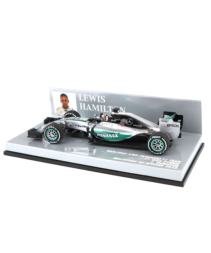 【海外並行品】ミニチャンプス 1/43スケール メルセデス AMG ペトロナス F１チーム W06 ハイブリッド ルイス・ハミルトン 2015年マーレーシアGP優勝拡大画像