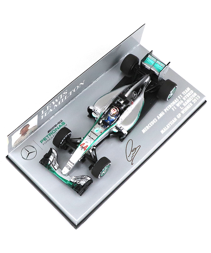 【海外並行品】ミニチャンプス 1/43スケール メルセデス AMG ペトロナス F１チーム W06 ハイブリッド ルイス・ハミルトン 2015年マーレーシアGP優勝拡大画像