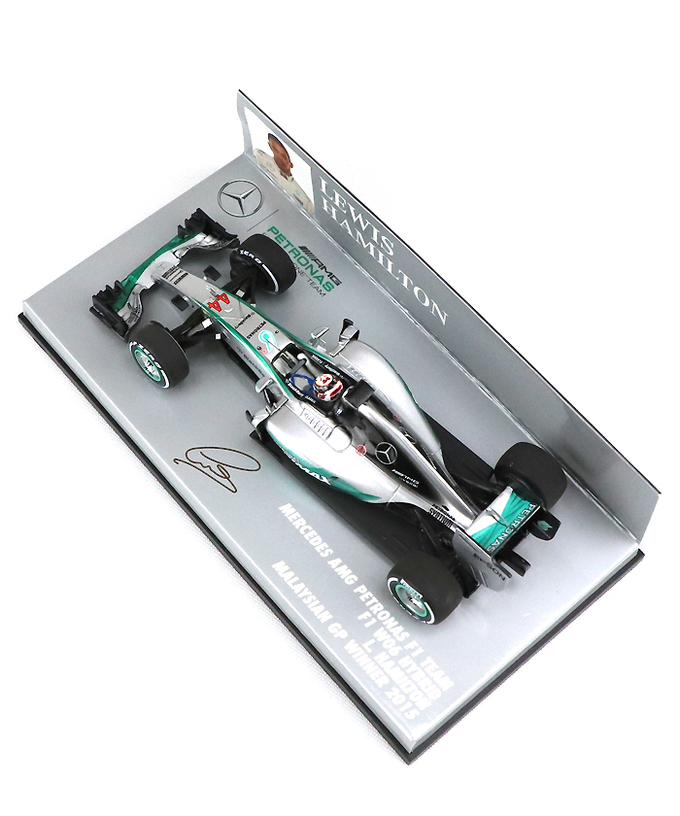 【海外並行品】ミニチャンプス 1/43スケール メルセデス AMG ペトロナス F１チーム W06 ハイブリッド ルイス・ハミルトン 2015年マーレーシアGP優勝拡大画像