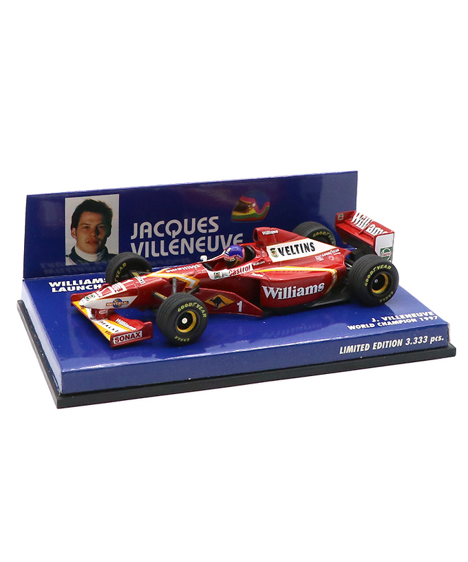 【海外並行品】ミニチャンプス 1/43スケール ウィリアムズ MECACHROME 1998 ランチバージョン ジャック・ビルニューブ拡大画像