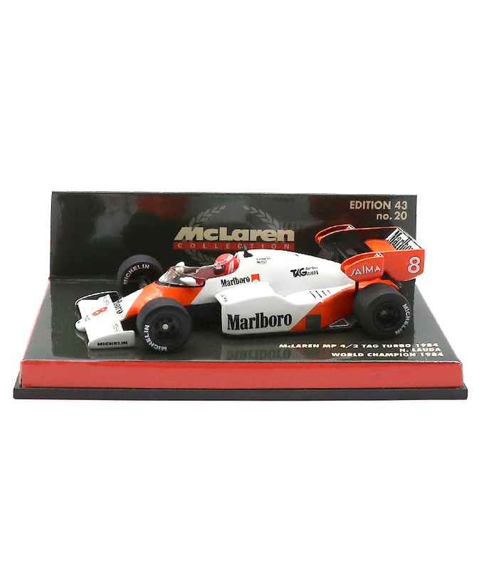 【海外並行品】ミニチャンプス 1/43スケール マクラーレン MP4/2 ニキ・ラウダ 1984年ワールドチャンピオン マルボロデカールカスタム拡大画像