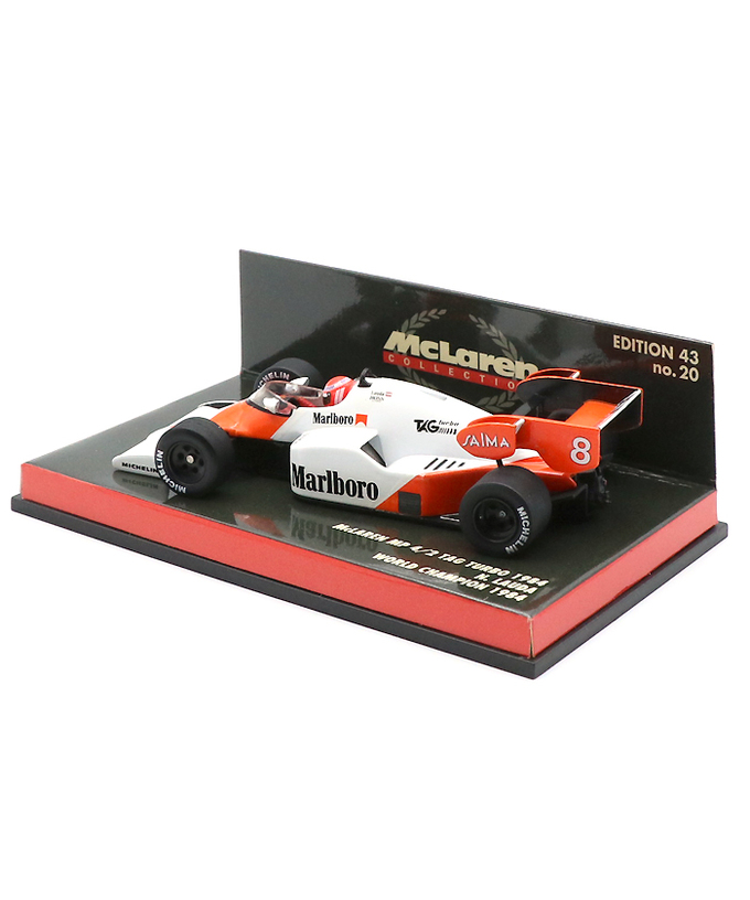 【海外並行品】ミニチャンプス 1/43スケール マクラーレン MP4/2 ニキ・ラウダ 1984年ワールドチャンピオン マルボロデカールカスタム拡大画像