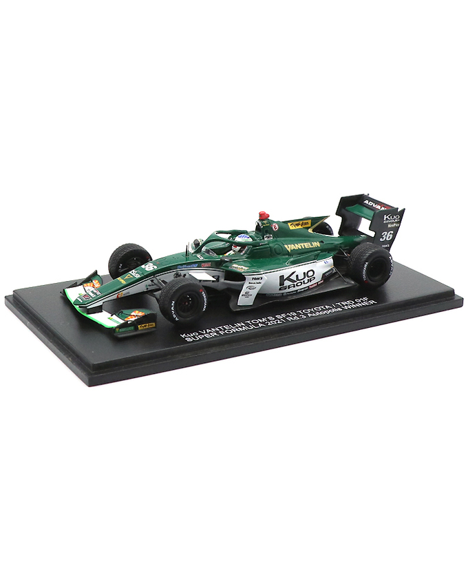 ユーロスポーツ別注 スパーク 1/43スケール Kuo バンテリン トムス SF19 トヨタ TRD 01F ジュリアーノ・アレジ スーパーフォーミュラ 2021年 第3戦 オートポリス 初優勝拡大画像