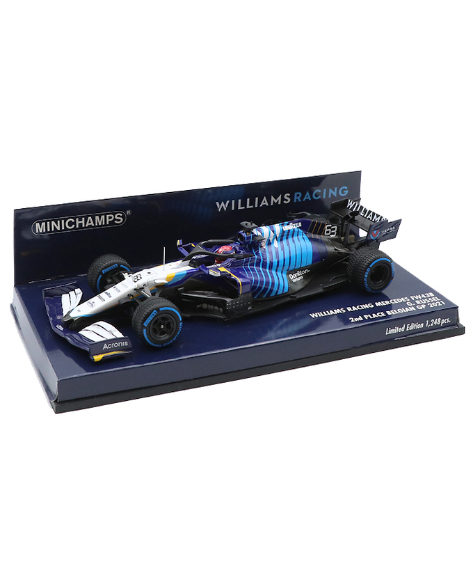 ミニチャンプス 1/43スケール ウィリアムズ メルセデス FW43B ジョージ・ラッセル 2021年 ベルギーGP 2位表彰台拡大画像