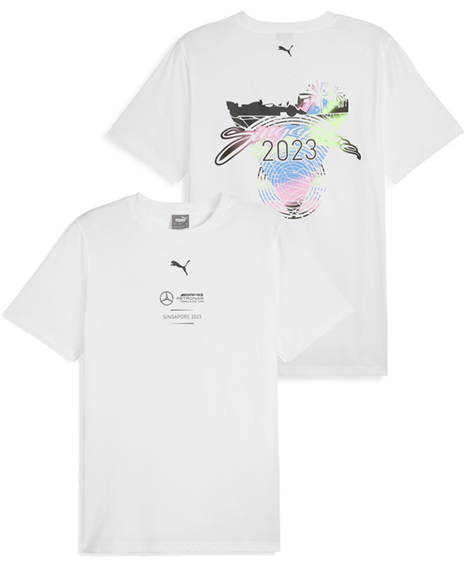 PUMA メルセデス AMG ペトロナス F1 チーム シンガポールGP スペシャル エディション Tシャツ ホワイト/LS-W拡大画像