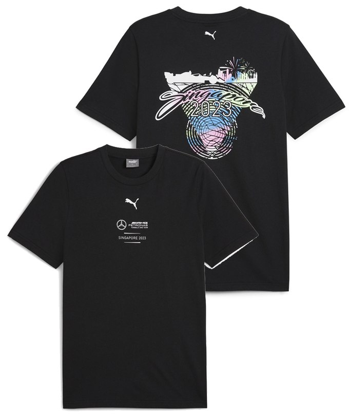 PUMA メルセデス AMG ペトロナス F1 チーム シンガポールGP スペシャル エディション Tシャツ ブラック /LS-W拡大画像