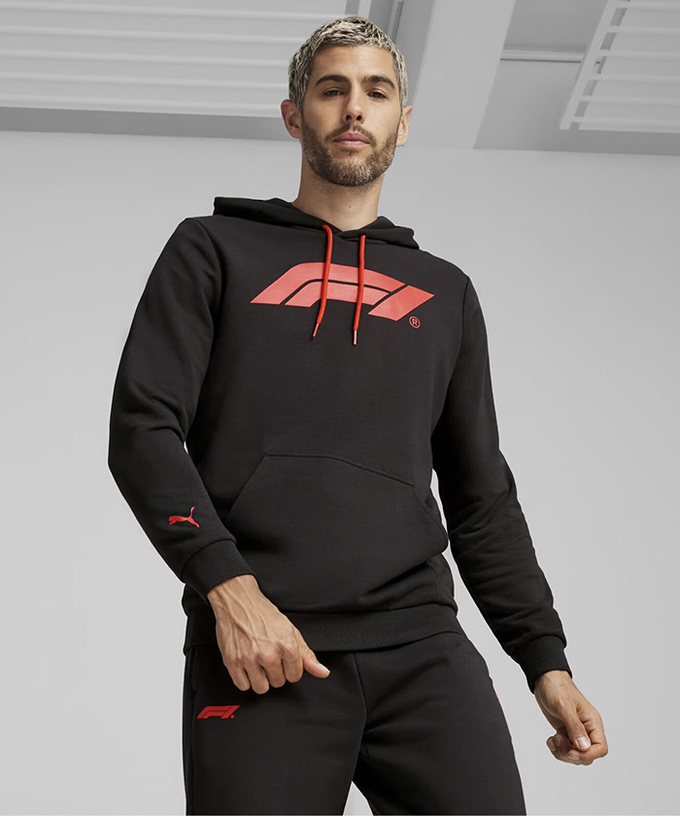 PUMA FORMULA 1 エッセンシャル ロゴ フーディー ブラック拡大画像