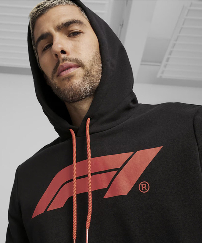 PUMA FORMULA 1 エッセンシャル ロゴ フーディー ブラック拡大画像