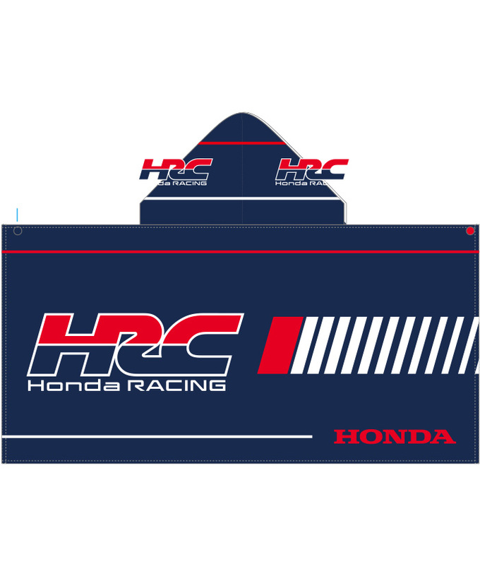 HRC Honda RACING フード付き プリント ビッグタオル Advance ネイビー拡大画像