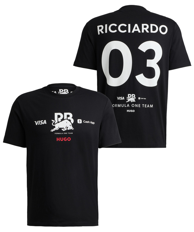 VISA CASH APP RB F1 チーム #03 ダニエル・リカルド Tシャツ 2024 ブラック拡大画像