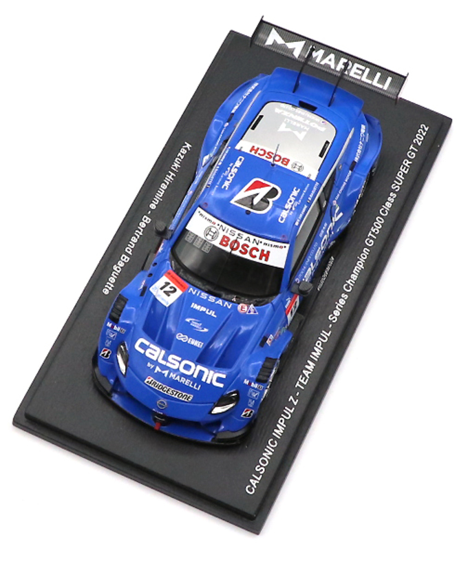 スパーク 1/43スケール カルソニック インパル Z TEAM IMPUL NO.12 平峰一貴 / ベルトラン・バゲット 2022年 スーパーGT シリーズ チャンピオン拡大画像