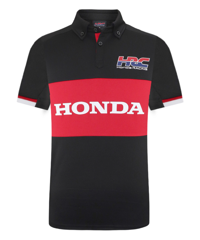 HRC Honda RACING ラグラン ポロシャツ Redline ブラック拡大画像