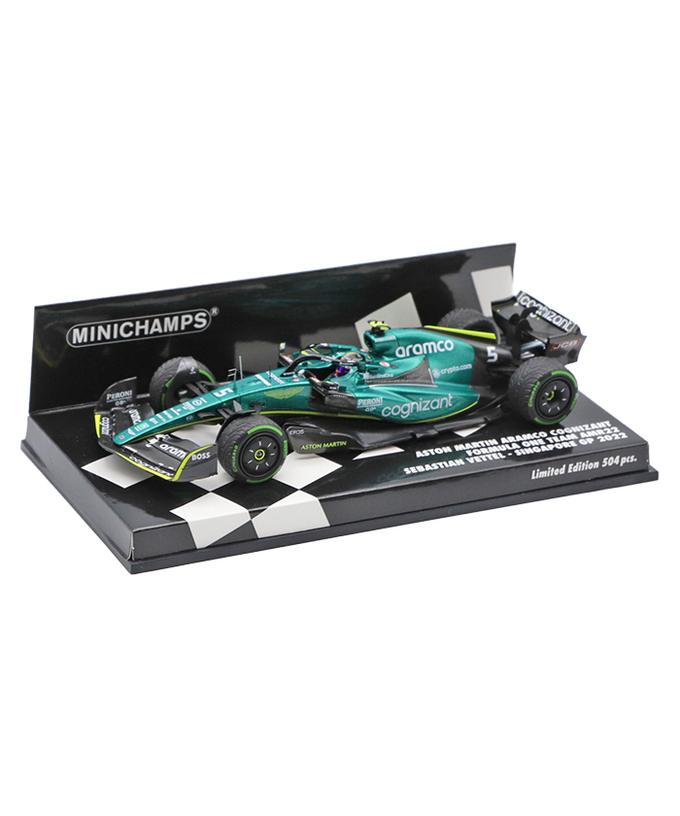 ミニチャンプス 1/43スケール アストンマーティン アラムコ コグニザント F1チーム AMR22 セバスチャン･ベッテル 2022年 シンガポールGP /msl拡大画像