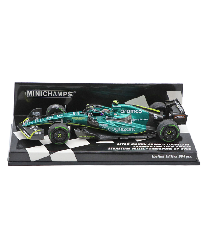 ミニチャンプス 1/43スケール アストンマーティン アラムコ コグニザント F1チーム AMR22 セバスチャン･ベッテル 2022年 シンガポールGP /msl拡大画像