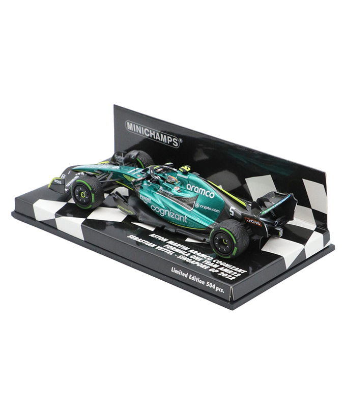 ミニチャンプス 1/43スケール アストンマーティン アラムコ コグニザント F1チーム AMR22 セバスチャン･ベッテル 2022年 シンガポールGP /msl拡大画像