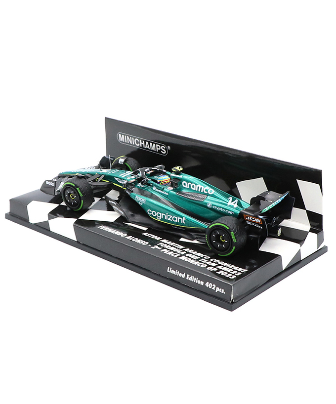 ミニチャンプス 1/43スケール アストンマーチン アラムコ コグ二ザント F1 チーム AMR23 フェルナンド・アロンソ 2023年 モナコGP 2位入賞/23f1m/msl拡大画像