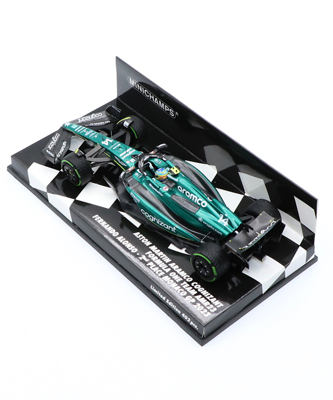 ミニチャンプス 1/43スケール アストンマーチン アラムコ コグ二ザント F1 チーム AMR23 フェルナンド・アロンソ 2023年 モナコGP 2位入賞/23f1m/msl拡大画像