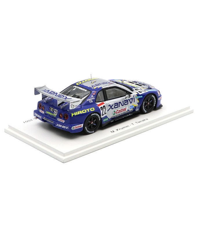 スパーク 1/43スケール ザナヴィ ヒロト 日産 スカイライン GT-R (R34) NO.22 ミハエル・クルム / 田中哲也 2001年 JGTC GT500 /msl拡大画像
