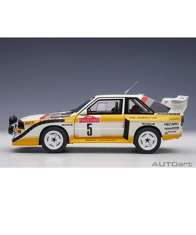 オートアート 1/18スケール アウディ スポーツクワトロ S1 WRC 1985 #5 （ロール／ガイストドルファー） サンレモ・ラリー優勝 /msl拡大画像