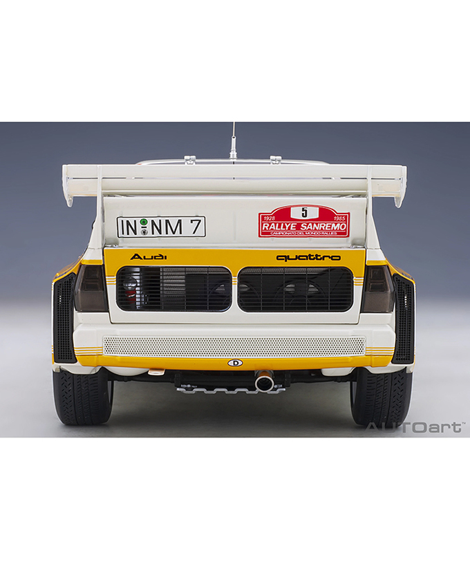 オートアート 1/18スケール アウディ スポーツクワトロ S1 WRC 1985 #5 （ロール／ガイストドルファー） サンレモ・ラリー優勝 /msl拡大画像