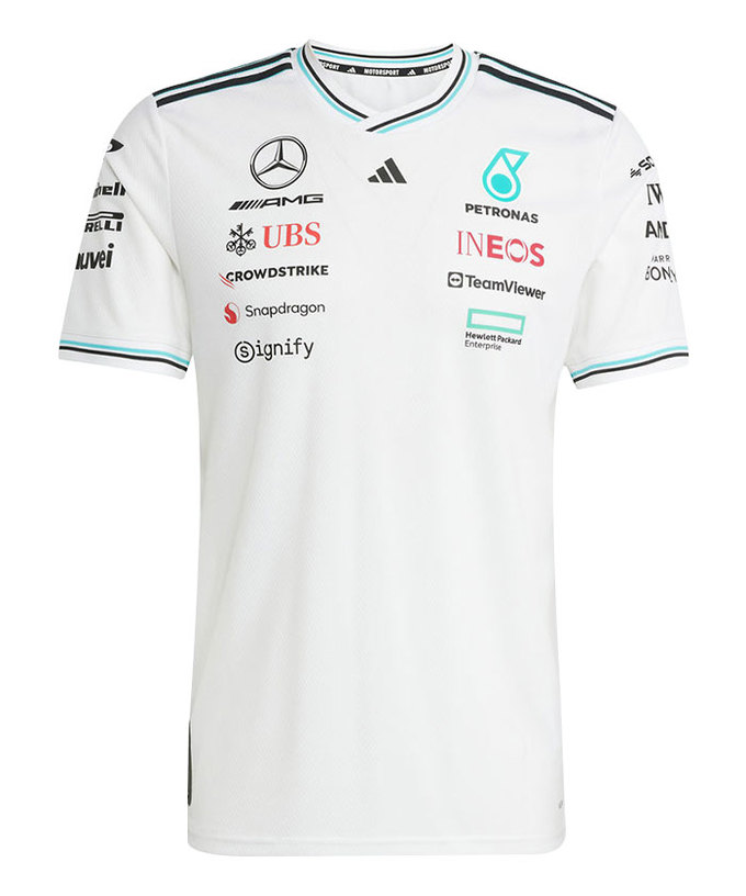 【オーセンティック】メルセデス AMG ペトロナス F1 チーム ドライバー Tシャツ ホワイト 2025 /アディダス/TM-W拡大画像