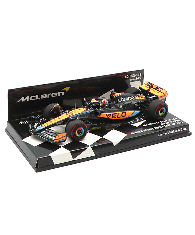 ミニチャンプス 1/43スケール マクラーレン F1 チーム MCL60 オスカー・ピアストリ 2023年 カタールGP スプリントレース 優勝拡大画像