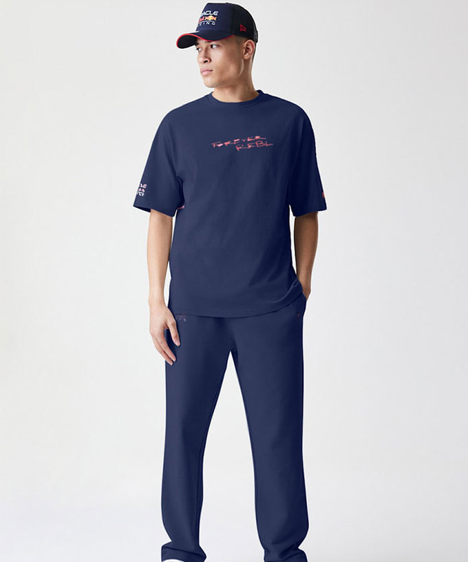オラクル レッドブル レーシング NewEra バックグラフィック オーバーサイズ Tシャツ ネイビー 2025拡大画像