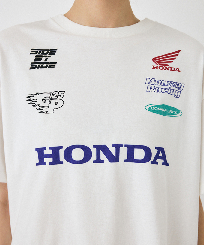 ホンダ MOUSSY HONDA RACING BIG Tシャツ ホワイト拡大画像
