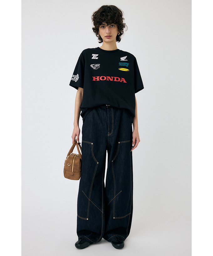 ホンダ MOUSSY HONDA RACING BIG Tシャツ ブラック拡大画像