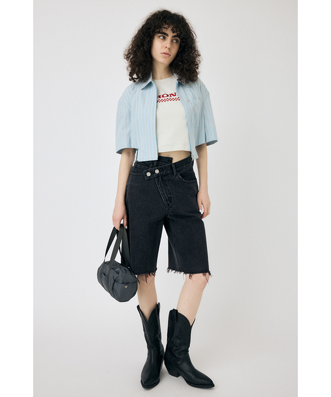 ホンダ MOUSSY HONDA RHINESTONE Tシャツ ホワイト拡大画像