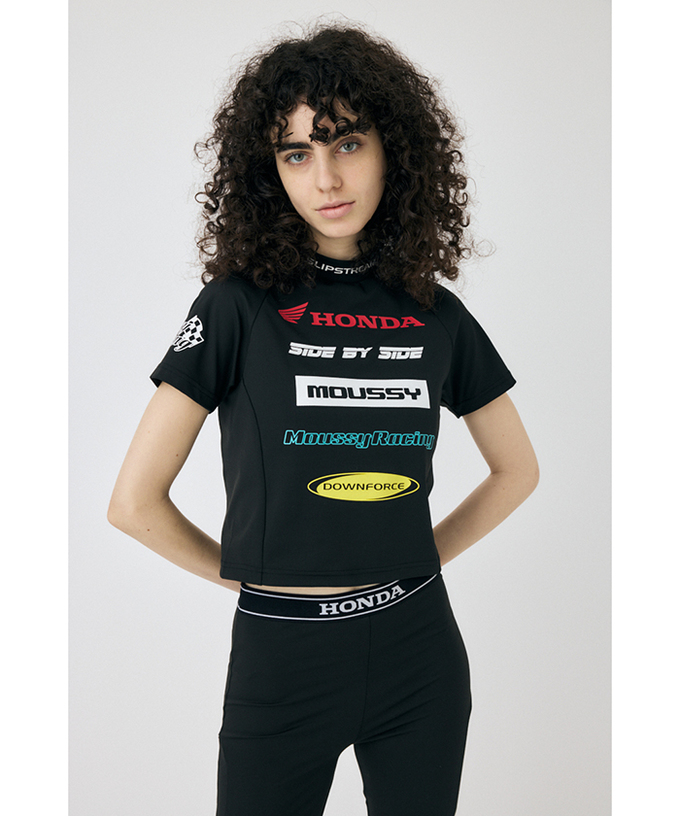 ホンダ MOUSSY HONDA RACING TINY Tシャツ ブラック拡大画像