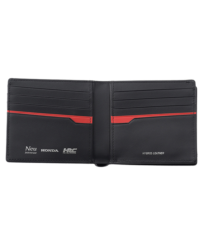 HRC Honda RACING x ノイインテレッセ LF 二つ折り財布(外BOX小銭入れ付き札入) ブラックxブラック拡大画像