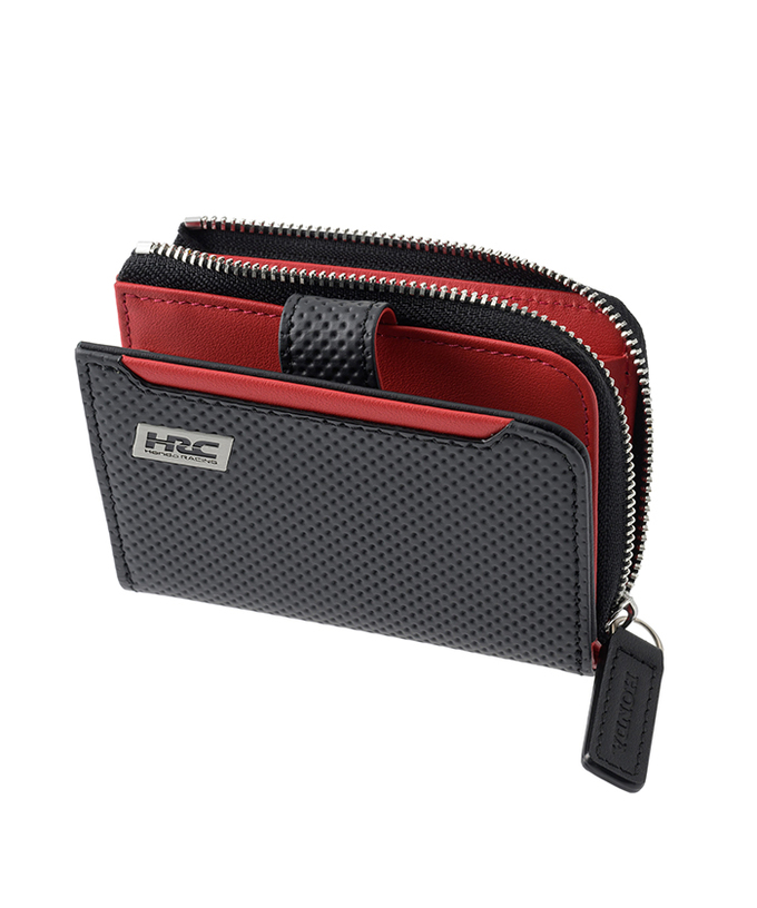HRC Honda RACING x ノイインテレッセ LF 小銭入れ付きキーケース ブラックxレッド拡大画像