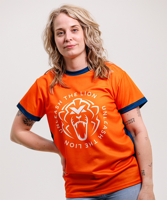 マックス・フェルスタッペン Unleash The Lion スポーツ Tシャツ オレンジ拡大画像
