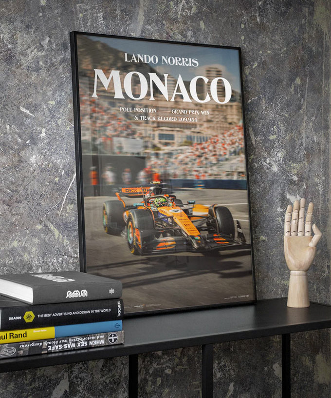 ランド・ノリス マクラーレン 2025年 モナコGP 優勝 記念 ポスター拡大画像