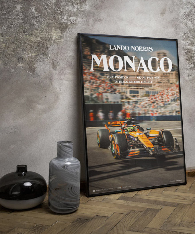 ランド・ノリス マクラーレン 2025年 モナコGP 優勝 記念 ポスター拡大画像