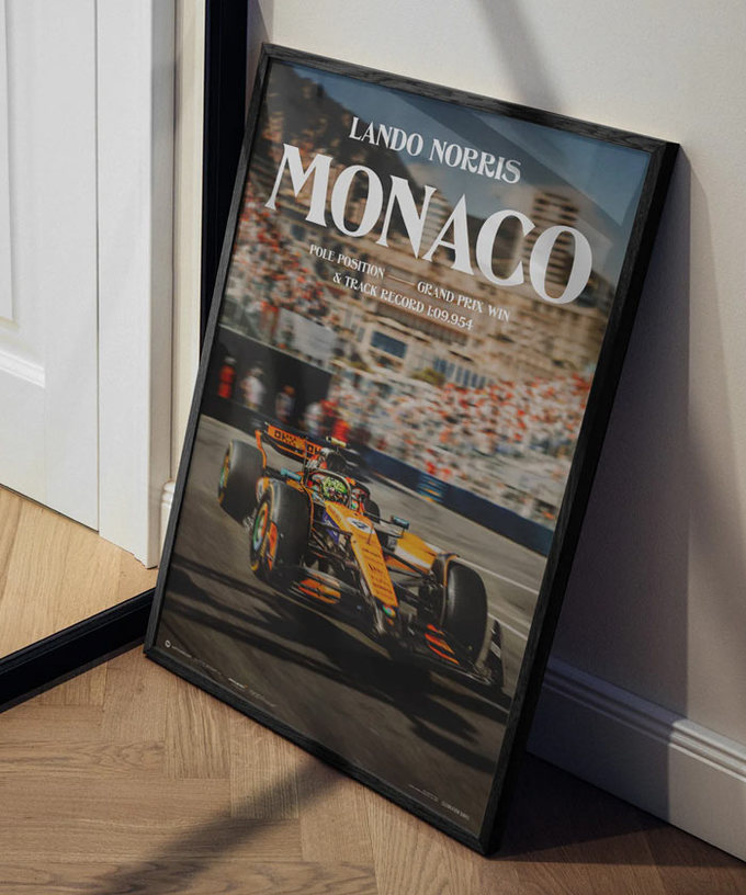 ランド・ノリス マクラーレン 2025年 モナコGP 優勝 記念 ポスター拡大画像