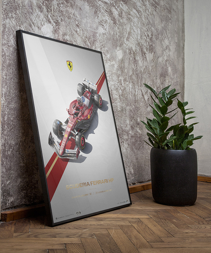 【額装済み】フェラーリ SF-25 – スクーデリア フェラーリ HP F1™ Team ポスター拡大画像