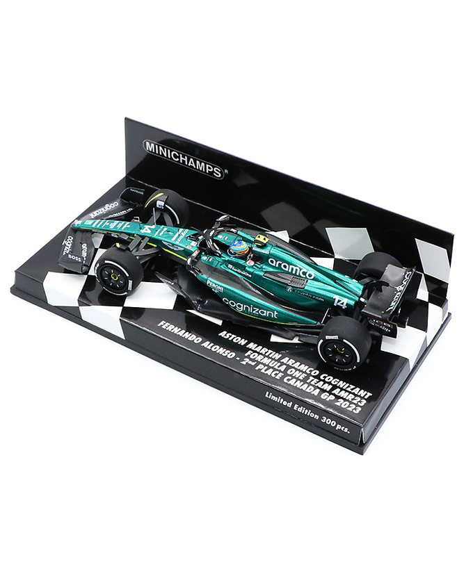 ミニチャンプス 1/43スケール アストンマーチン アラムコ F1 チーム AMR23 フェルナンド・アロンソ 2023年 カナダGP 2位入賞/23f1m拡大画像