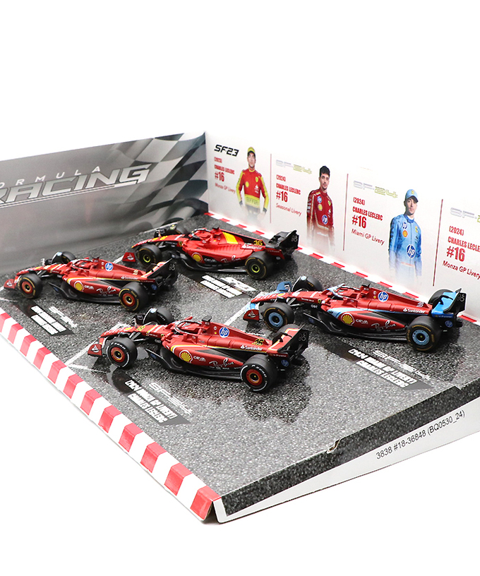 ブラゴ 1/43スケール フェラーリ / シャルル・ルクレール F1 モデルカー4台セット拡大画像