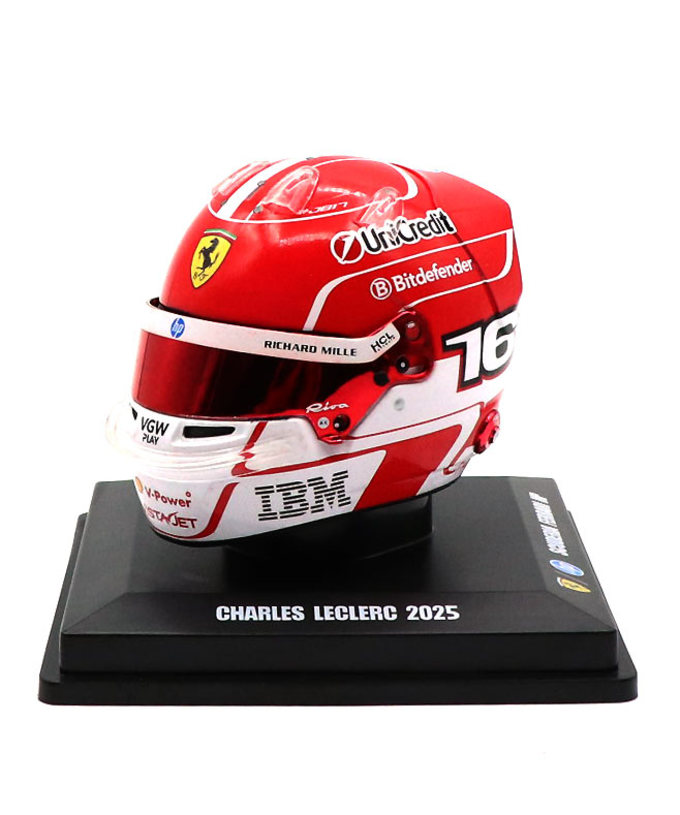 ルックスマート 1/5スケール シャルル・ルクレール フェラーリ 2025年  ヘルメット拡大画像