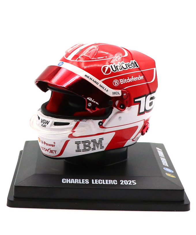 ルックスマート 1/5スケール シャルル・ルクレール フェラーリ 2025年  ヘルメット拡大画像