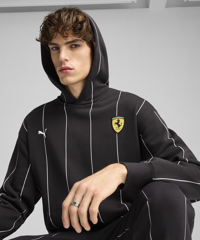 PUMA フェラーリ レース プレミアム フーディー ブラック拡大画像
