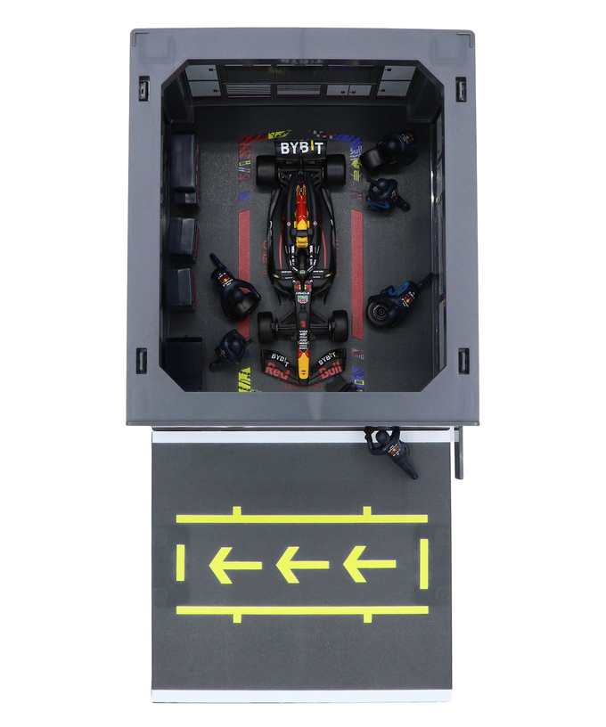 ブラゴ 1/43スケール オラクル レッドブルレーシング RB20 マックス・フェルスタッペン ジオラマ ピットストップセット拡大画像