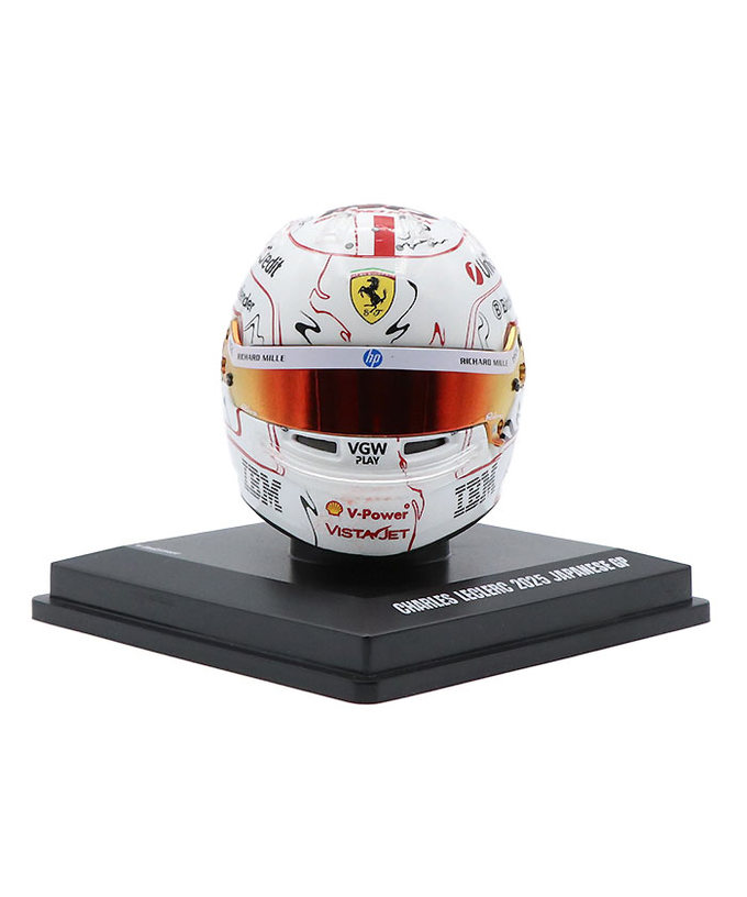 ルックスマート 1/5スケール シャルル・ルクレール 2025年 日本GP F1参戦150戦目 フェラーリ ヘルメット 拡大画像
