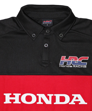 HRC Honda RACING ラグラン ポロシャツ Redline ブラック