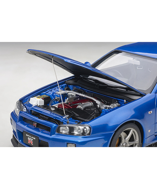 オートアート 1/18スケール 日産 スカイライン GT-R （R34） Vスペック II （ベイサイドブルー）/msl