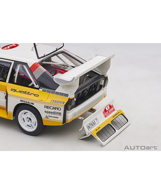 オートアート 1/18スケール アウディ スポーツクワトロ S1 WRC 1985 #5 （ロール／ガイストドルファー） サンレモ・ラリー優勝 /msl