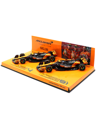 ミニチャンプス 1/43スケール マクラーレン F1 チーム MCL38 オスカー・ピアストリ / ランド・ノリス 2024年 ハンガリーGP 1-2フィニッシュ 2台セット
